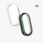 Laptop, Telefoane si Tablete - Wearables si gadgeturi - Wearables - Accesorii wearables - Set 2 huse Kwmobile pentru Xiaomi Smart Band 8, protectie la zgarieturi, material flexibil, silicon, transparent, verde - Infinity.ro