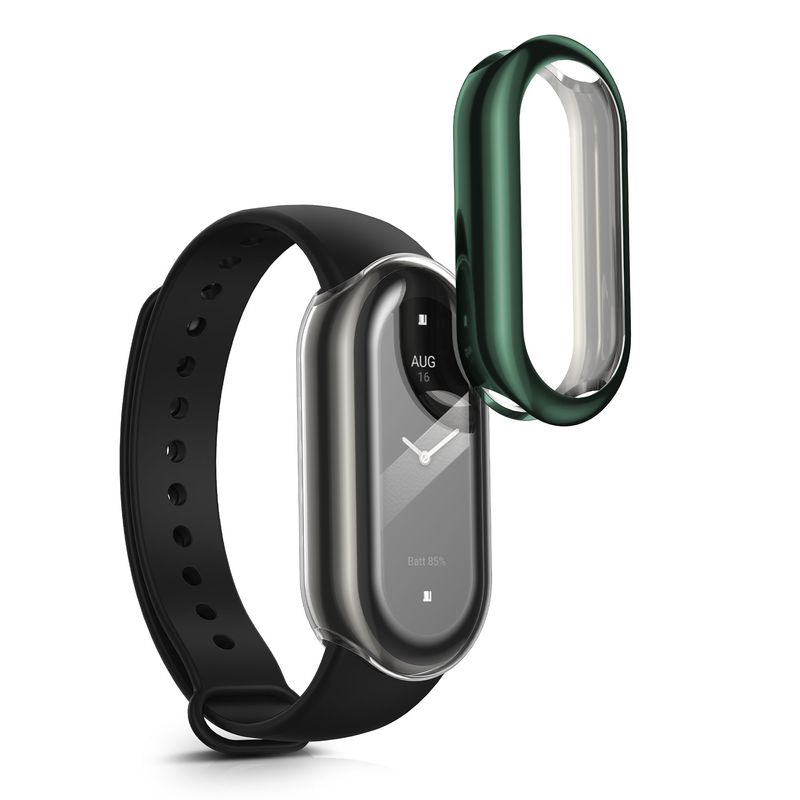 Laptop, Telefoane si Tablete - Wearables si gadgeturi - Wearables - Accesorii wearables - Set 2 huse Kwmobile pentru Xiaomi Smart Band 8, protectie la zgarieturi, material flexibil, silicon, transparent, verde - Infinity.ro