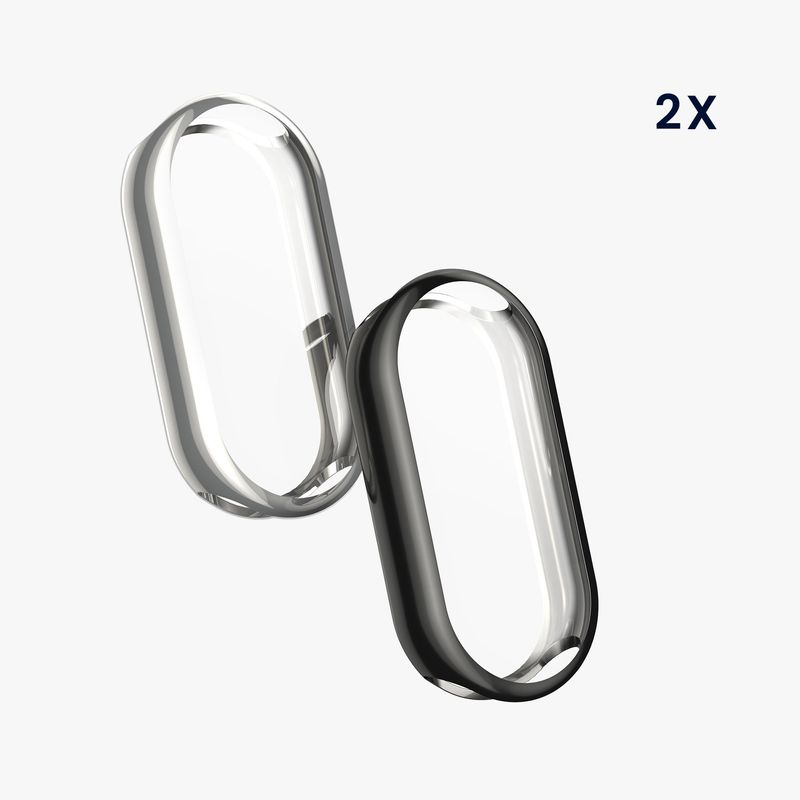 Laptop, Telefoane si Tablete - Wearables si gadgeturi - Wearables - Accesorii wearables - Set 2 huse Kwmobile pentru Xiaomi Smart Band 9, protectie la zgarieturi, material flexibil, silicon, argintiu, gri - Infinity.ro