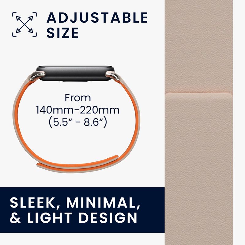 Laptop, Telefoane si Tablete - Wearables si gadgeturi - Wearables - Accesorii wearables - Curea Kwmobile pentru Xiaomi Smart Band 10, Smart Band 9, Smart Band 8, inchidere magnetica, silicon, alb, portocaliu - Infinity.ro