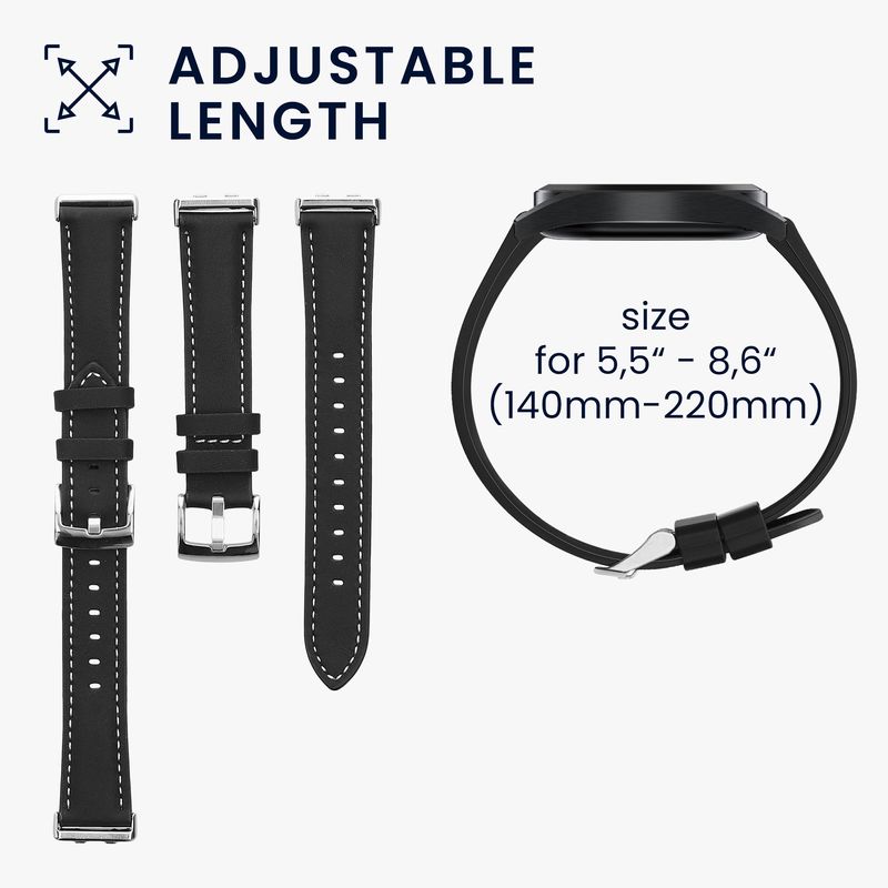 Laptop, Telefoane si Tablete - Wearables si gadgeturi - Wearables - Accesorii wearables - Curea pentru bratara fitness Kwmobile pentru Huawei Band 11, Band 11 Pro, curea reglabila, piele naturala, negru - Infinity.ro