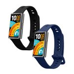 Laptop, Telefoane si Tablete - Wearables si gadgeturi - Wearables - Accesorii wearables - Set 2 curele pentru bratara fitness Kwmobile pentru Huawei Band 11, Band 11 Pro, reglabila, silicon, negru, albastru - Infinity.ro