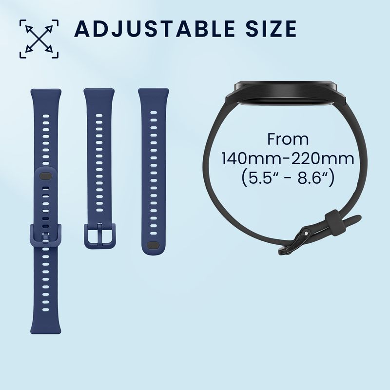 Laptop, Telefoane si Tablete - Wearables si gadgeturi - Wearables - Accesorii wearables - Set 2 curele pentru bratara fitness Kwmobile pentru Huawei Band 11, Band 11 Pro, reglabila, silicon, negru, albastru - Infinity.ro