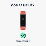 Laptop, Telefoane si Tablete - Wearables si gadgeturi - Wearables - Accesorii wearables - Set 2 curele pentru bratara fitness Kwmobile pentru Huawei Band 4, curea reglabila, silicon, negru, verde - Infinity.ro