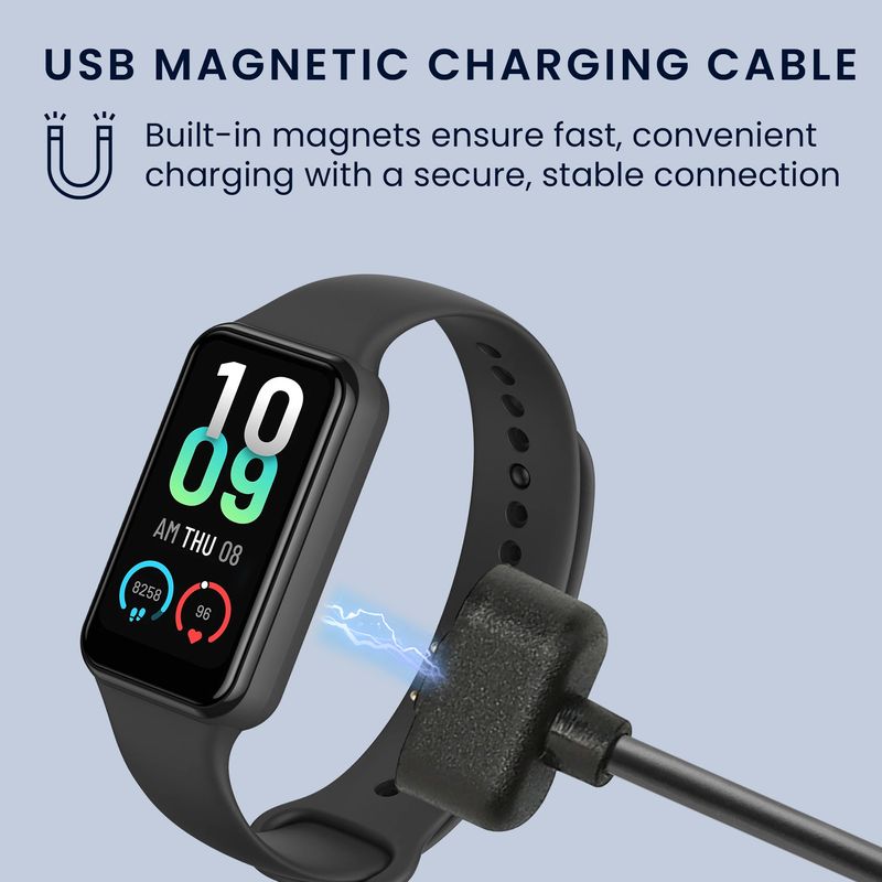 Laptop, Telefoane si Tablete - Wearables si gadgeturi - Wearables - Accesorii wearables - Cablu alimentare Kwmobile pentru Amazfit Band 7, incarcare, USB-C, plastic, negru - Infinity.ro
