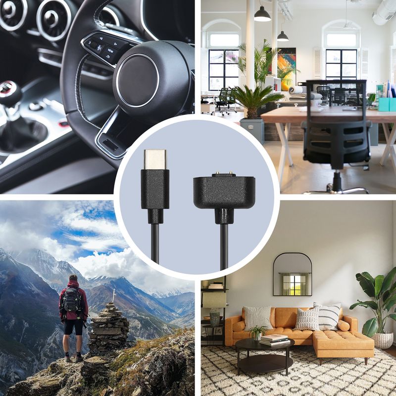 Laptop, Telefoane si Tablete - Wearables si gadgeturi - Wearables - Accesorii wearables - Cablu alimentare Kwmobile pentru Amazfit Band 7, incarcare, USB-C, plastic, negru - Infinity.ro