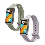 Laptop, Telefoane si Tablete - Wearables si gadgeturi - Wearables - Accesorii wearables - Set 2 curele pentru bratara fitness Kwmobile pentru Huawei Band 11, Band 11 Pro, curea reglabila, silicon, mov, verde - Infinity.ro