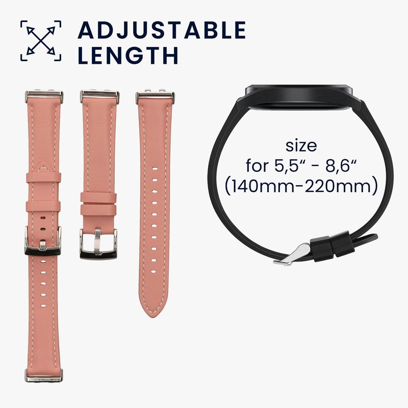 Laptop, Telefoane si Tablete - Wearables si gadgeturi - Wearables - Accesorii wearables - Curea pentru bratara fitness Kwmobile pentru Huawei Band 11, Band 11 Pro, curea reglabila, piele naturala, roz - Infinity.ro
