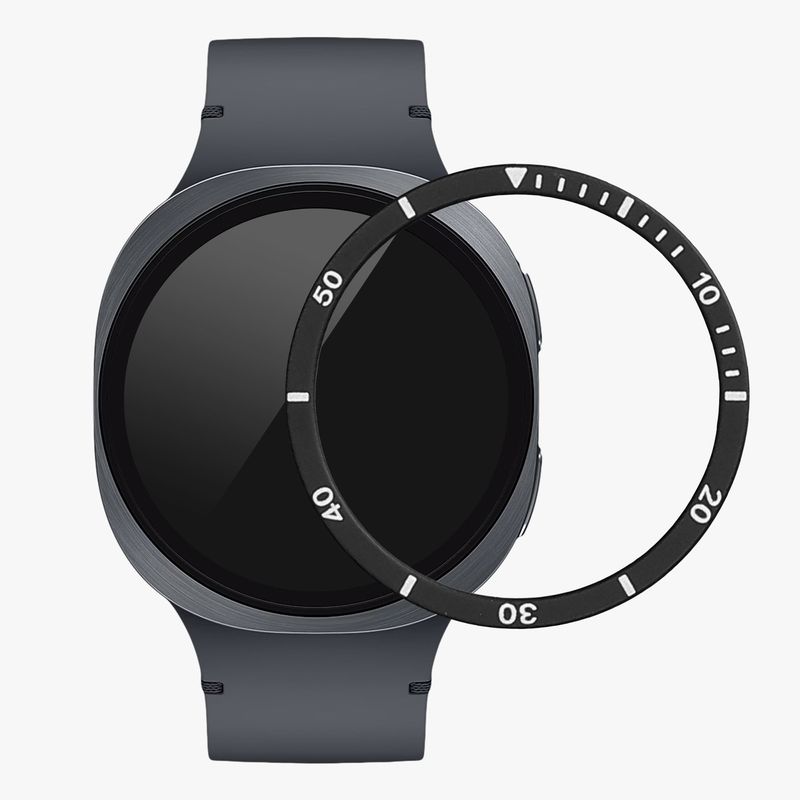 Laptop, Telefoane si Tablete - Wearables si gadgeturi - Wearables - Accesorii wearables - Rama smartwatch Kwmobile pentru Samsung Galaxy Watch 8 (44 mm), antizgarieturi, antipraf, aluminiu, negru, argintiu - Infinity.ro
