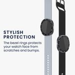 Laptop, Telefoane si Tablete - Wearables si gadgeturi - Wearables - Accesorii wearables - Rama smartwatch Kwmobile pentru Samsung Galaxy Watch 8 (44 mm), antizgarieturi, antipraf, aluminiu, negru, argintiu - Infinity.ro