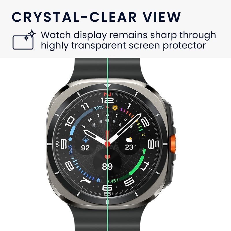 Laptop, Telefoane si Tablete - Wearables si gadgeturi - Wearables - Accesorii wearables - Set 2 folii protectie smartwatch Kwmobile pentru Samsung Galaxy Watch Ultra, aplicare usoara, sticla, transparent - Infinity.ro