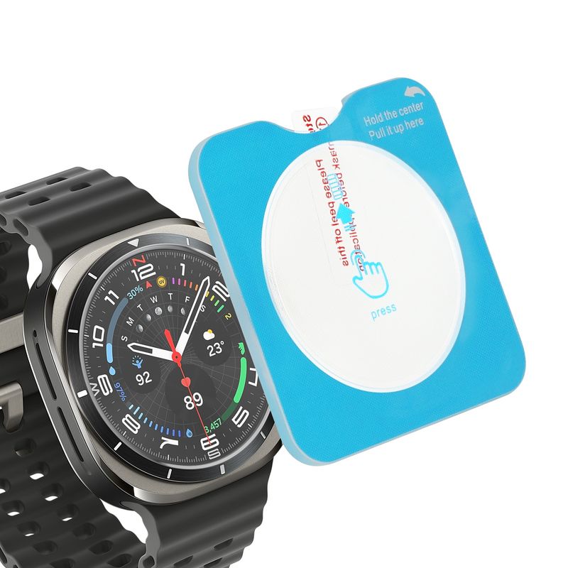Laptop, Telefoane si Tablete - Wearables si gadgeturi - Wearables - Accesorii wearables - Set 2 folii protectie smartwatch Kwmobile pentru Samsung Galaxy Watch Ultra, aplicare usoara, sticla, transparent - Infinity.ro