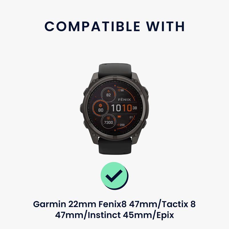 Laptop, Telefoane si Tablete - Wearables si gadgeturi - Wearables - Accesorii wearables - Curea smartwatch Kwmobile pentru Garmin 22 mm Fenix 8 47 mm, Tactix 8 47 mm, Instinct 45 mm, Epix, nailon, negru - Infinity.ro