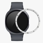 Laptop, Telefoane si Tablete - Wearables si gadgeturi - Wearables - Accesorii wearables - Rama smartwatch Kwmobile pentru Samsung Galaxy Watch 8 (44 mm), antizgarieturi, antipraf, aluminiu, argintiu, negru - Infinity.ro