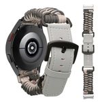 Laptop, Telefoane si Tablete - Wearables si gadgeturi - Wearables - Accesorii wearables - Curea Kwmobile pentru Samsung Galaxy Watch 4, Galaxy Watch 5, Galaxy Watch 6, Galaxy Watch 7, reglabila, nailon, bej/gri - Infinity.ro