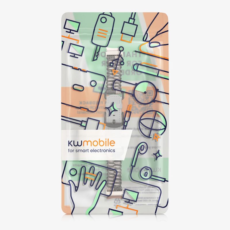 Laptop, Telefoane si Tablete - Wearables si gadgeturi - Wearables - Accesorii wearables - Curea Kwmobile pentru Samsung Galaxy Watch 4, Galaxy Watch 5, Galaxy Watch 6, Galaxy Watch 7, reglabila, nailon, bej/gri - Infinity.ro