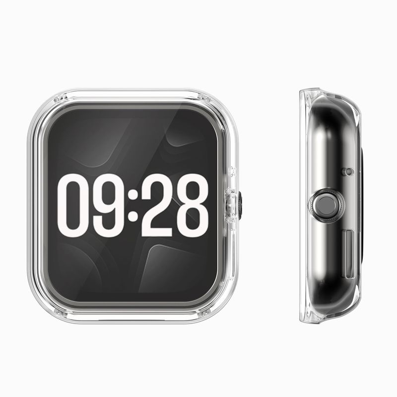 Laptop, Telefoane si Tablete - Wearables si gadgeturi - Wearables - Accesorii wearables - Set 2 huse smartwatch Kwmobile pentru Xiaomi Redmi Watch 4, antizgarieturi, flexibil, silicon, transparent, argintiu - Infinity.ro