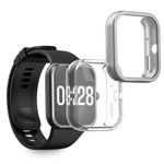 Laptop, Telefoane si Tablete - Wearables si gadgeturi - Wearables - Accesorii wearables - Set 2 huse smartwatch Kwmobile pentru Xiaomi Redmi Watch 4, antizgarieturi, flexibil, silicon, transparent, argintiu - Infinity.ro