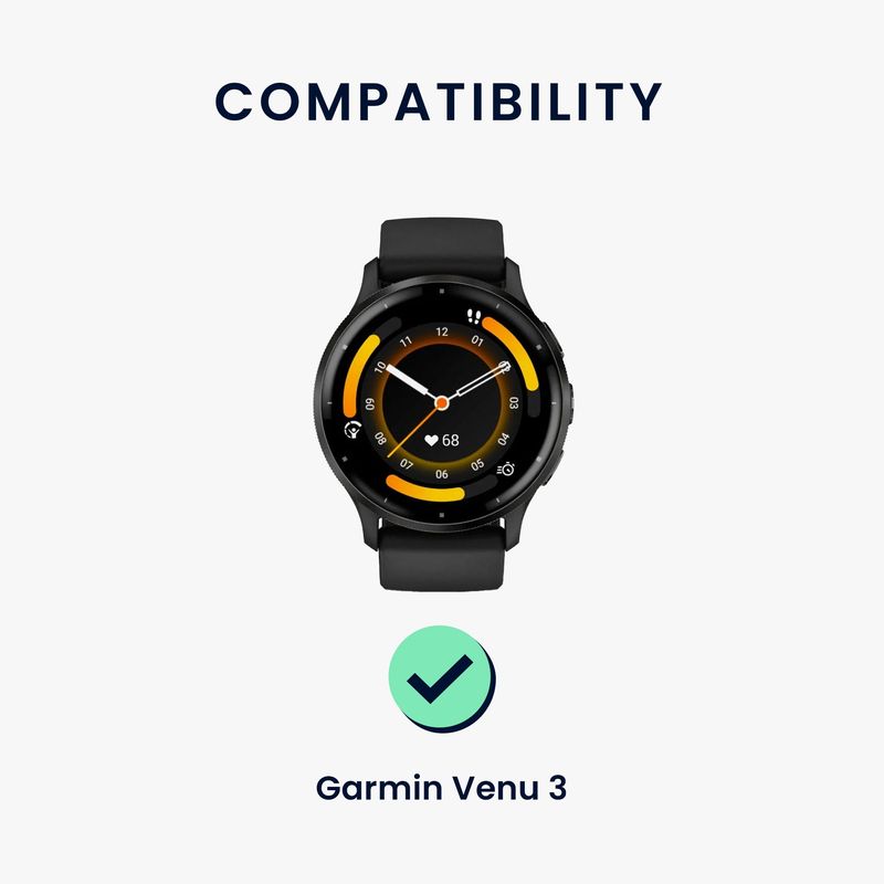 Laptop, Telefoane si Tablete - Wearables si gadgeturi - Wearables - Accesorii wearables - Set 2 curele pentru smartwatch Kwmobile pentru Garmin Venu 3, curea reglabila, silicon, roz, verde - Infinity.ro