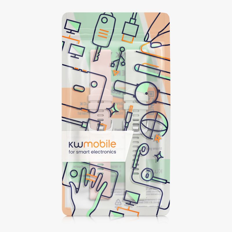 Laptop, Telefoane si Tablete - Wearables si gadgeturi - Wearables - Accesorii wearables - Set 2 curele pentru smartwatch Kwmobile pentru Garmin Venu 3, curea reglabila, silicon, roz, verde - Infinity.ro