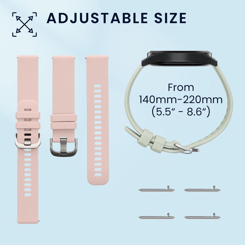 Laptop, Telefoane si Tablete - Wearables si gadgeturi - Wearables - Accesorii wearables - Set 2 curele pentru smartwatch Kwmobile pentru Garmin Venu 3, curea reglabila, silicon, roz, verde - Infinity.ro