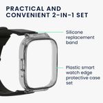 Laptop, Telefoane si Tablete - Wearables si gadgeturi - Wearables - Accesorii wearables - Set 2 huse pentru smartwatch Kwmobile pentru Xiaomi Redmi Watch 3 Active, protectie la apa, silicon, negru - Infinity.ro