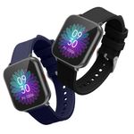 Laptop, Telefoane si Tablete - Wearables si gadgeturi - Wearables - Accesorii wearables - Set 2 curele pentru smartwatch Kwmobile pentru Ruimen H1, D1, curea reglabila, silicon, negru, albastru - Infinity.ro