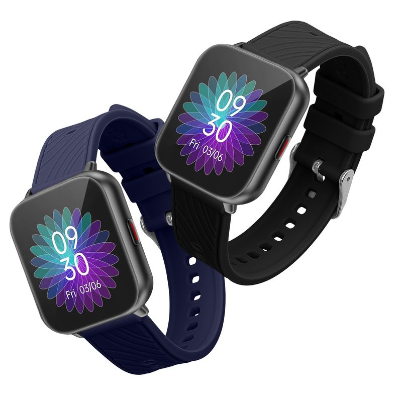 Laptop, Telefoane si Tablete - Wearables si gadgeturi - Wearables - Accesorii wearables - Set 2 curele pentru smartwatch Kwmobile pentru Ruimen H1, D1, curea reglabila, silicon, negru, albastru - Infinity.ro