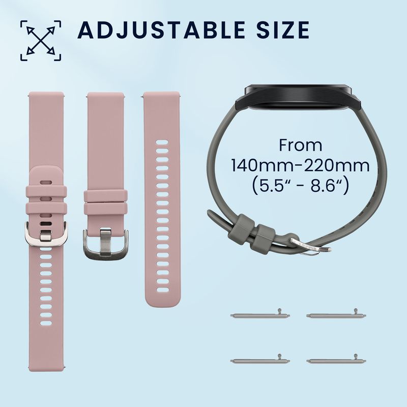 Laptop, Telefoane si Tablete - Wearables si gadgeturi - Wearables - Accesorii wearables - Set 2 curele pentru smartwatch Kwmobile pentru Garmin Venu 3, curea reglabila, silicon, gri, mov - Infinity.ro