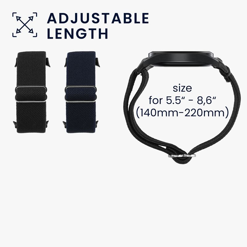 Laptop, Telefoane si Tablete - Wearables si gadgeturi - Wearables - Accesorii wearables - Set 2 curele pentru smartwatch Kwmobile pentru Huawei Watch D2, curea reglabila, nailon, negru, albastru - Infinity.ro