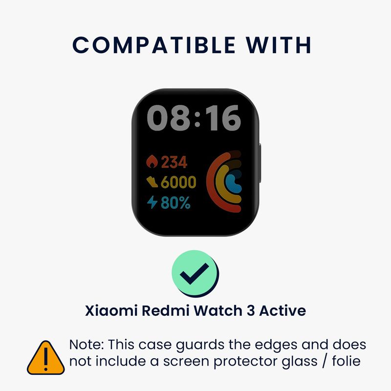 Laptop, Telefoane si Tablete - Wearables si gadgeturi - Wearables - Accesorii wearables - Set 2 huse pentru smartwatch Kwmobile pentru Xiaomi Redmi Watch 3 Active, protectie la apa, silicon, negru - Infinity.ro