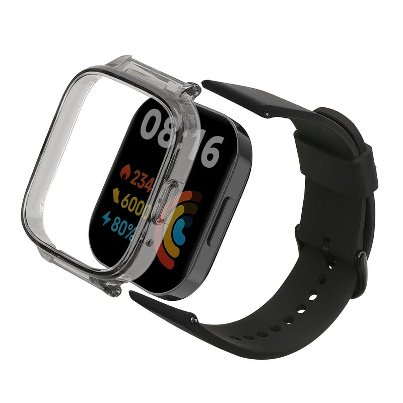 Laptop, Telefoane si Tablete - Wearables si gadgeturi - Wearables - Accesorii wearables - Set 2 huse pentru smartwatch Kwmobile pentru Xiaomi Redmi Watch 3 Active, protectie la apa, silicon, negru - Infinity.ro