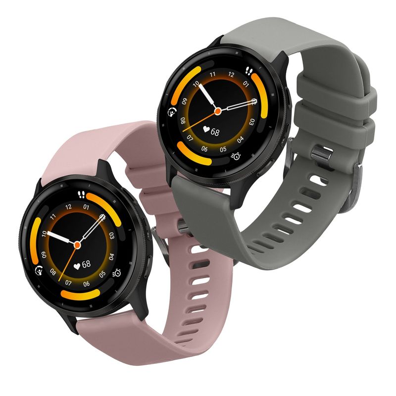 Laptop, Telefoane si Tablete - Wearables si gadgeturi - Wearables - Accesorii wearables - Set 2 curele pentru smartwatch Kwmobile pentru Garmin Venu 3, curea reglabila, silicon, gri, mov - Infinity.ro