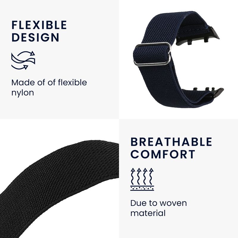 Laptop, Telefoane si Tablete - Wearables si gadgeturi - Wearables - Accesorii wearables - Set 2 curele pentru smartwatch Kwmobile pentru Huawei Watch D2, curea reglabila, nailon, negru, albastru - Infinity.ro