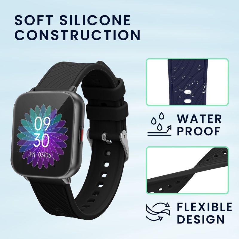 Laptop, Telefoane si Tablete - Wearables si gadgeturi - Wearables - Accesorii wearables - Set 2 curele pentru smartwatch Kwmobile pentru Ruimen H1, D1, curea reglabila, silicon, negru, albastru - Infinity.ro