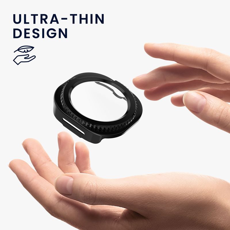 Laptop, Telefoane si Tablete - Wearables si gadgeturi - Wearables - Accesorii wearables - Set 2 huse smartwatch Kwmobile pentru Samsung Galaxy Watch 8 Classic (46 mm), sticla temperata, plastic, negru, argintiu - Infinity.ro