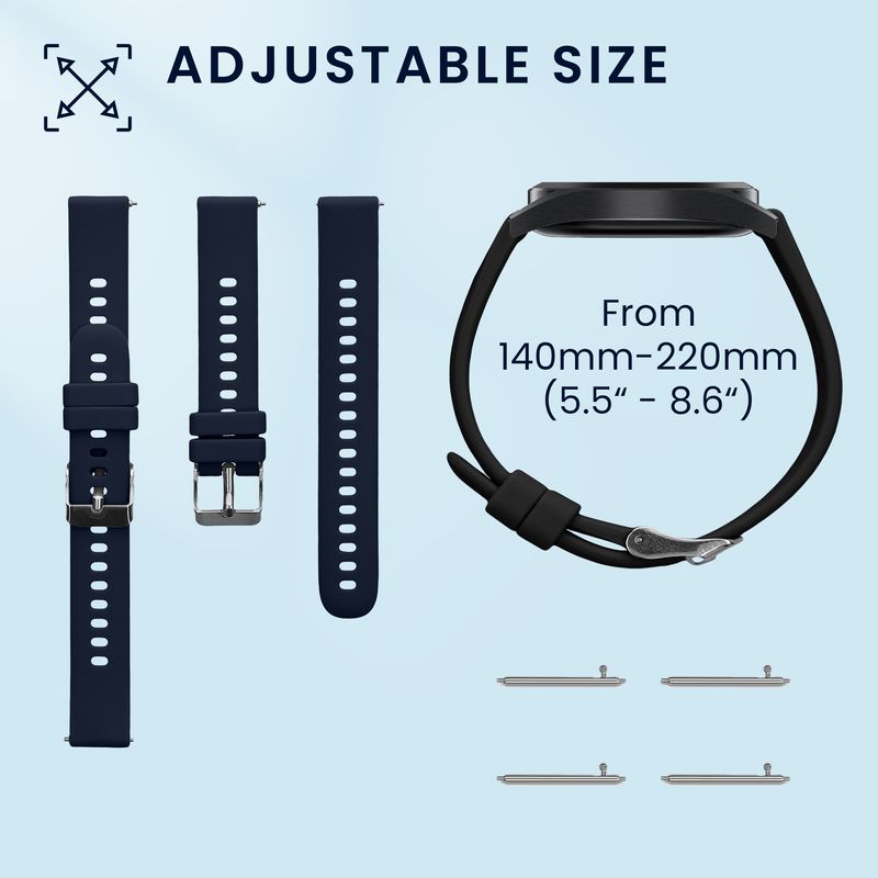 Laptop, Telefoane si Tablete - Wearables si gadgeturi - Wearables - Accesorii wearables - Set 2 curele pentru smartwatch Kwmobile pentru SHANG WING L2, curea reglabila, silicon, negru, albastru - Infinity.ro