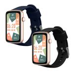 Laptop, Telefoane si Tablete - Wearables si gadgeturi - Wearables - Accesorii wearables - Set 2 curele pentru smartwatch Kwmobile pentru SHANG WING L2, curea reglabila, silicon, negru, albastru - Infinity.ro