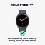 Laptop, Telefoane si Tablete - Wearables si gadgeturi - Wearables - Accesorii wearables - Curea smartwatch Kwmobile pentru Samsung Galaxy Watch 8, Galaxy Watch 8 Classic 46 mm, reglabila, otel inoxidabil, negru - Infinity.ro