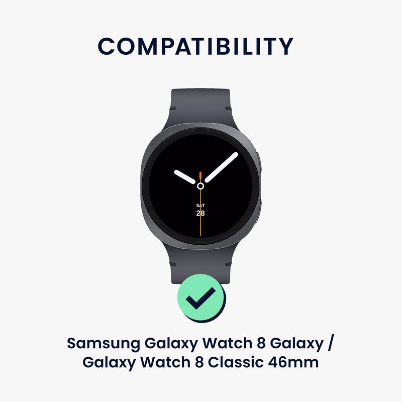 Laptop, Telefoane si Tablete - Wearables si gadgeturi - Wearables - Accesorii wearables - Curea smartwatch Kwmobile pentru Samsung Galaxy Watch 8, Galaxy Watch 8 Classic 46 mm, reglabila, otel inoxidabil, negru - Infinity.ro