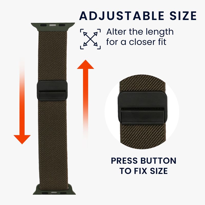 Laptop, Telefoane si Tablete - Wearables si gadgeturi - Wearables - Accesorii wearables - Curea pentru smartwatch Kwmobile pentru Apple Watch SE 44 mm, Watch Series 3-9 44 mm, inchidere magnetica, nailon, verde - Infinity.ro