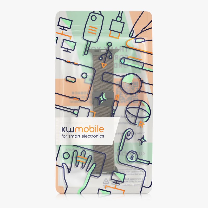 Laptop, Telefoane si Tablete - Wearables si gadgeturi - Wearables - Accesorii wearables - Curea pentru smartwatch Kwmobile pentru Apple Watch SE 44 mm, Watch Series 3-9 44 mm, inchidere magnetica, nailon, verde - Infinity.ro