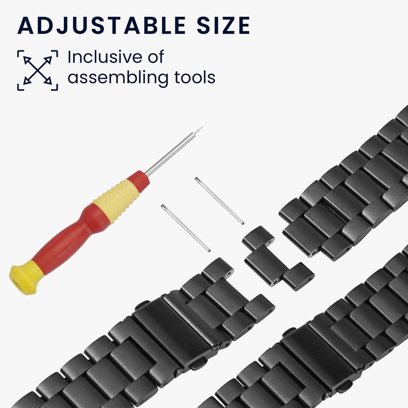 Laptop, Telefoane si Tablete - Wearables si gadgeturi - Wearables - Accesorii wearables - Curea smartwatch Kwmobile pentru Samsung Galaxy Watch 8, Galaxy Watch 8 Classic 46 mm, reglabila, otel inoxidabil, negru - Infinity.ro