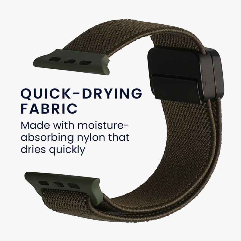 Laptop, Telefoane si Tablete - Wearables si gadgeturi - Wearables - Accesorii wearables - Curea pentru smartwatch Kwmobile pentru Apple Watch SE 44 mm, Watch Series 3-9 44 mm, inchidere magnetica, nailon, verde - Infinity.ro