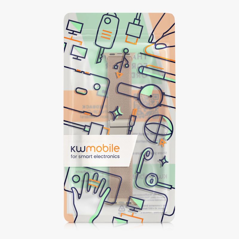 Laptop, Telefoane si Tablete - Wearables si gadgeturi - Wearables - Accesorii wearables - Curea pentru smartwatch Kwmobile pentru Apple Watch SE 40 mm, Watch Series 3-9 40 mm, inchidere magnetica, nailon, bej - Infinity.ro