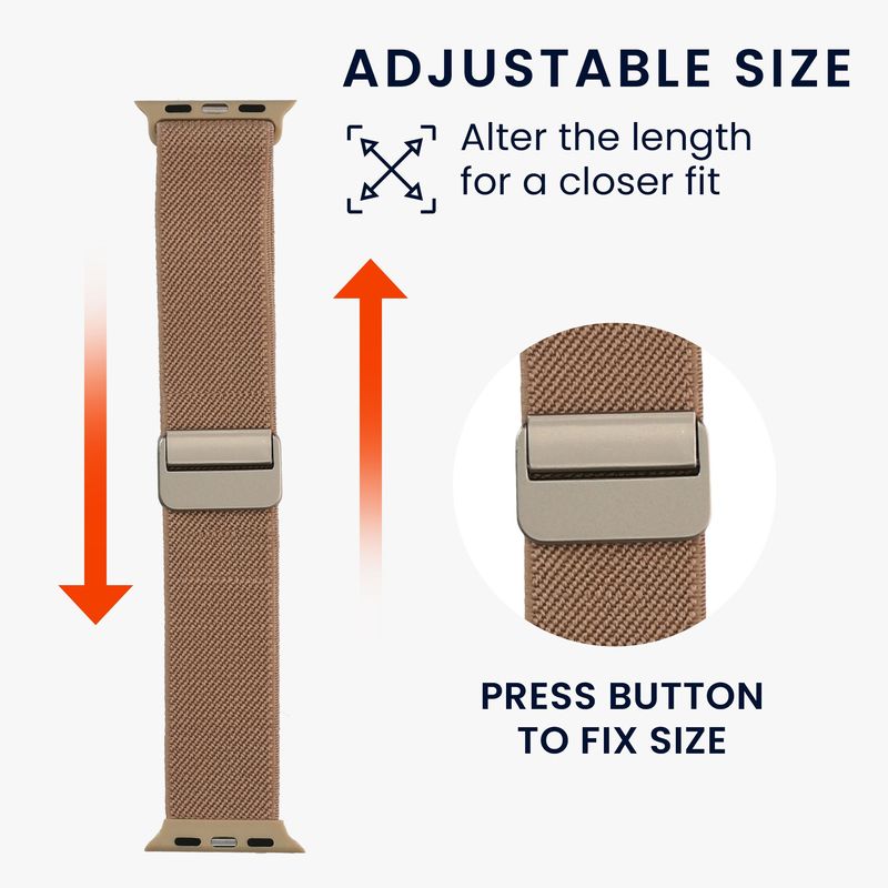 Laptop, Telefoane si Tablete - Wearables si gadgeturi - Wearables - Accesorii wearables - Curea pentru smartwatch Kwmobile pentru Apple Watch SE 40 mm, Watch Series 3-9 40 mm, inchidere magnetica, nailon, bej - Infinity.ro