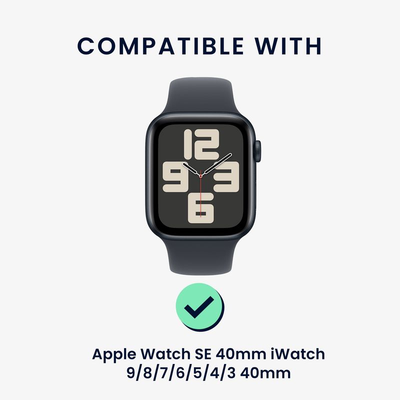 Laptop, Telefoane si Tablete - Wearables si gadgeturi - Wearables - Accesorii wearables - Curea pentru smartwatch Kwmobile pentru Apple Watch SE 40 mm, Watch Series 3-9 40 mm, inchidere magnetica, nailon, bej - Infinity.ro