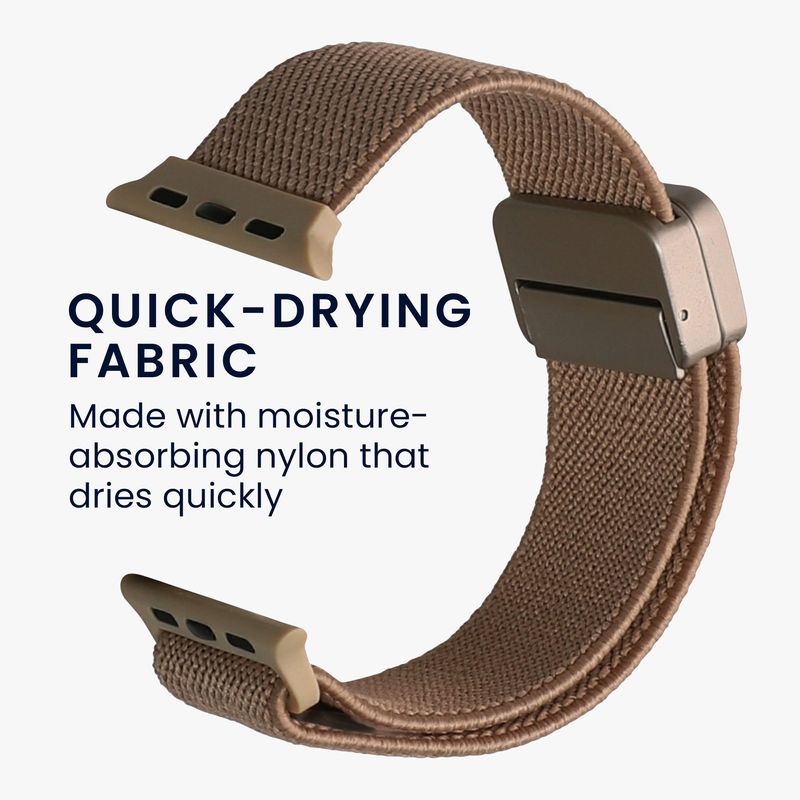 Laptop, Telefoane si Tablete - Wearables si gadgeturi - Wearables - Accesorii wearables - Curea pentru smartwatch Kwmobile pentru Apple Watch SE 40 mm, Watch Series 3-9 40 mm, inchidere magnetica, nailon, bej - Infinity.ro