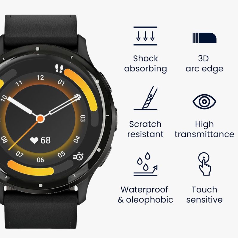 Laptop, Telefoane si Tablete - Wearables si gadgeturi - Wearables - Accesorii wearables - Set 2 folii de protectie pentru smartwatch Kwmobile pentru Garmin Venu 3, anti-amprenta, PET, transparent - Infinity.ro
