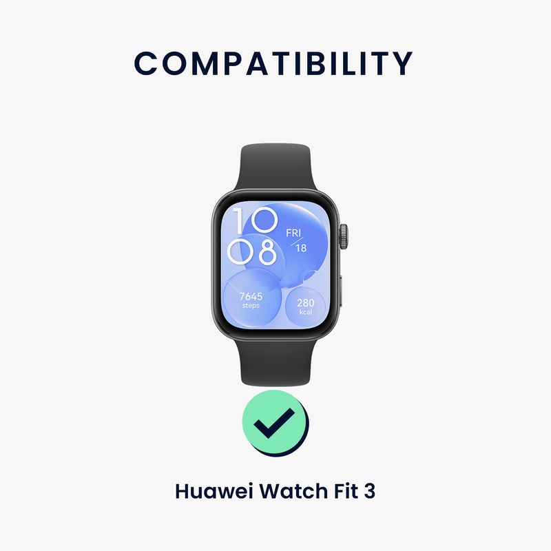 Laptop, Telefoane si Tablete - Wearables si gadgeturi - Wearables - Accesorii wearables - Curea pentru smartwatch Kwmobile pentru Huawei Watch Fit 3, Fit 4, material flexibil, bumbac, negru - Infinity.ro